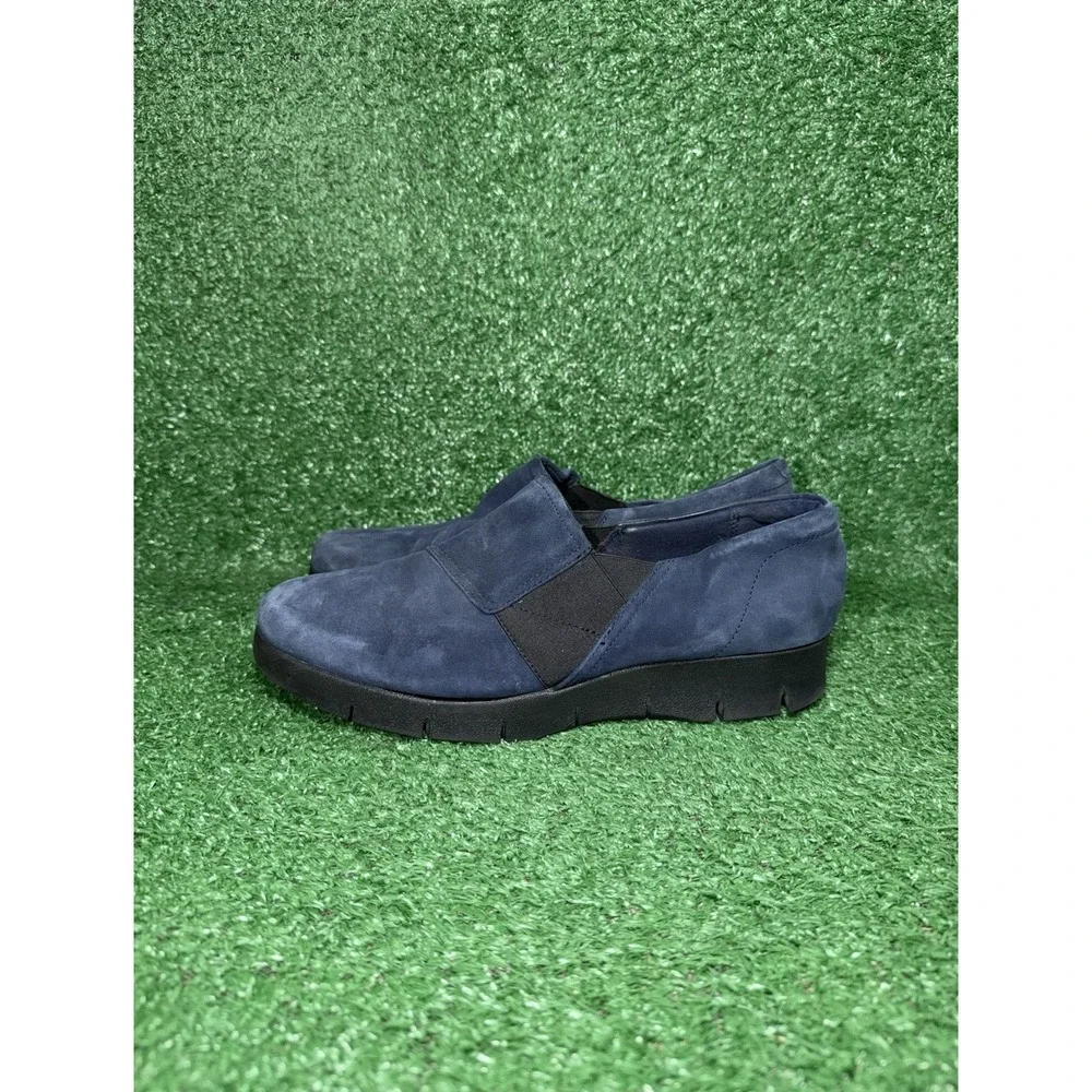 Clarks Artisan Womens Size 9 Blue Suede Daelyn Hill Slip On Shoes Wedge Sneakers